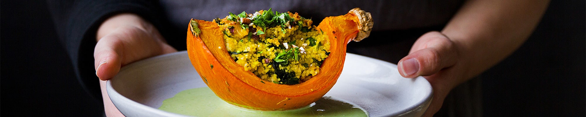 Gebackener Kürbis mit Couscous