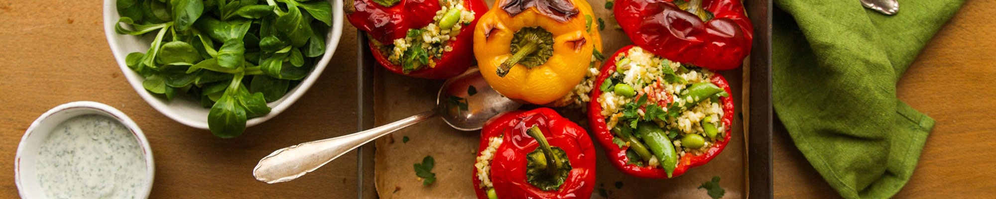 Gefüllte Peperoni mit Quinoa und Feta