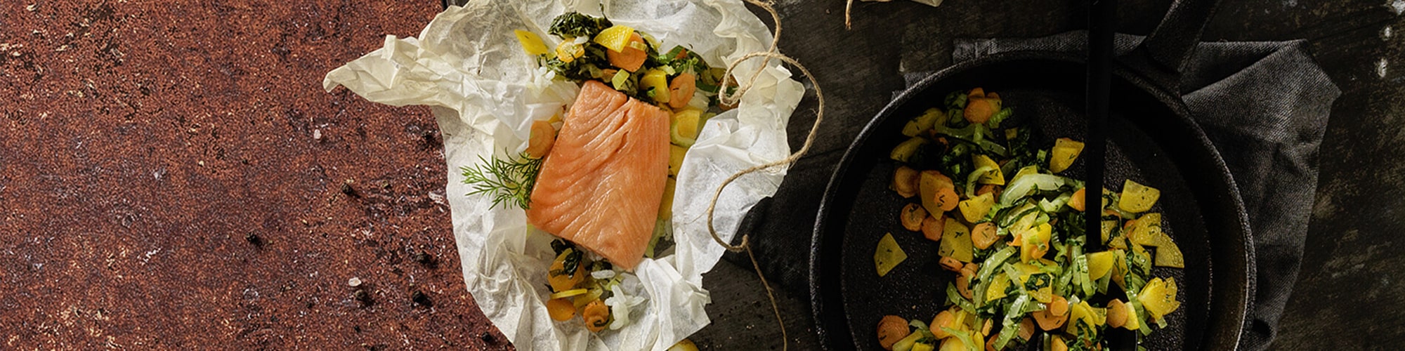 Lachs-Papillote für Zwei